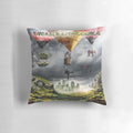 Motion Carries album cover art printed on a decorative throw pillow