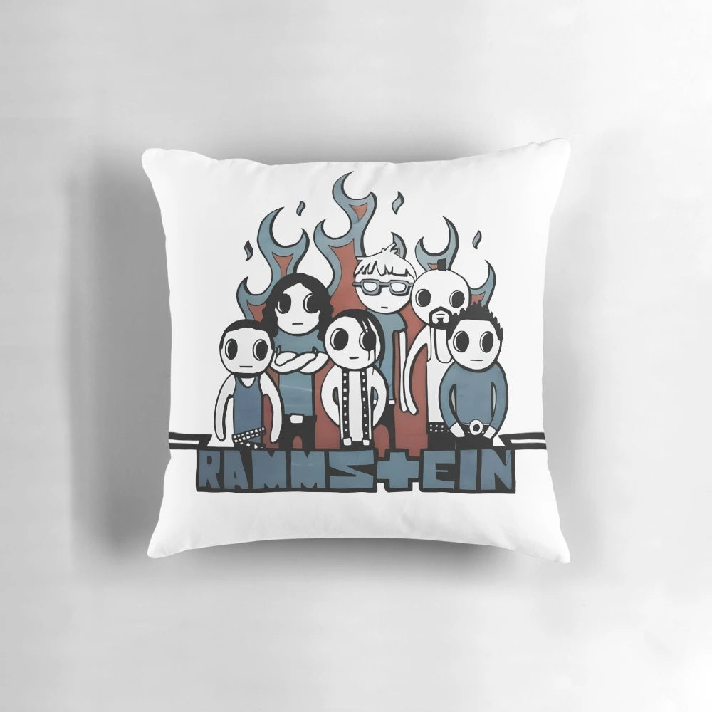 Pillow featuring the iconic Rammstein metal band