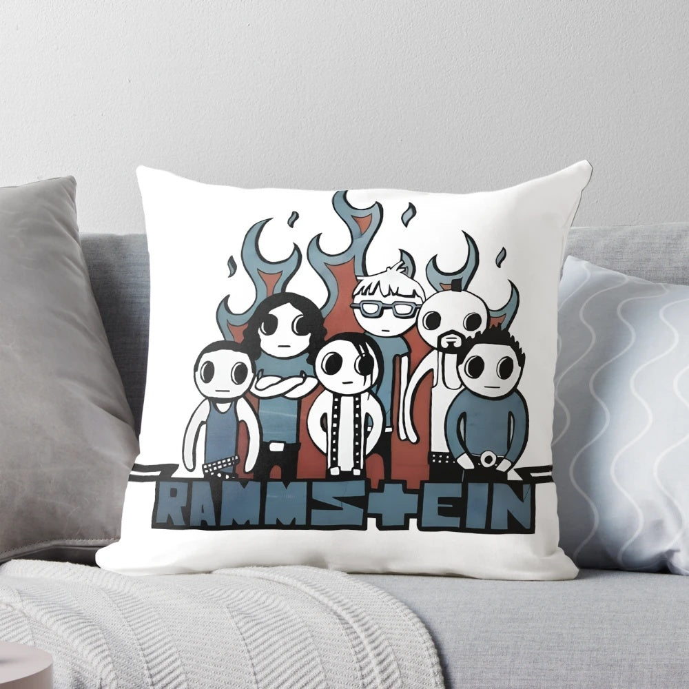 Pillow featuring the iconic Rammstein metal band