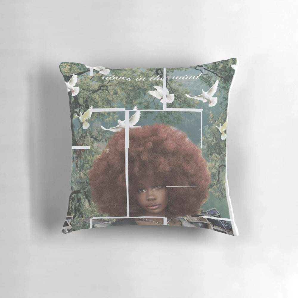 Vibrant SZA-inspired pillow featuring the artist's name and album artwork