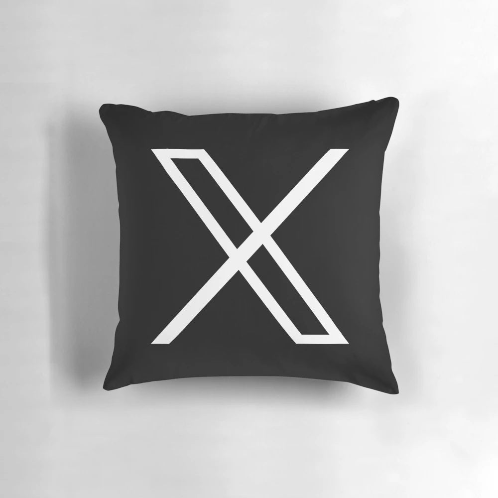 Stylish X Twitter Pillow with Elon Musk and Social Media Design