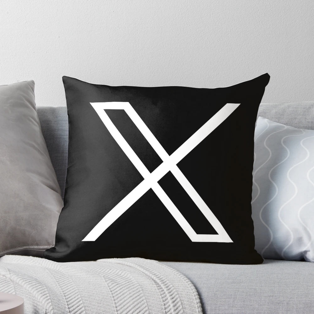 Stylish X Twitter Pillow with Elon Musk and Social Media Design