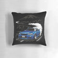 Nissan Skyline R34 blue pillow, featuring the renowned sports car design