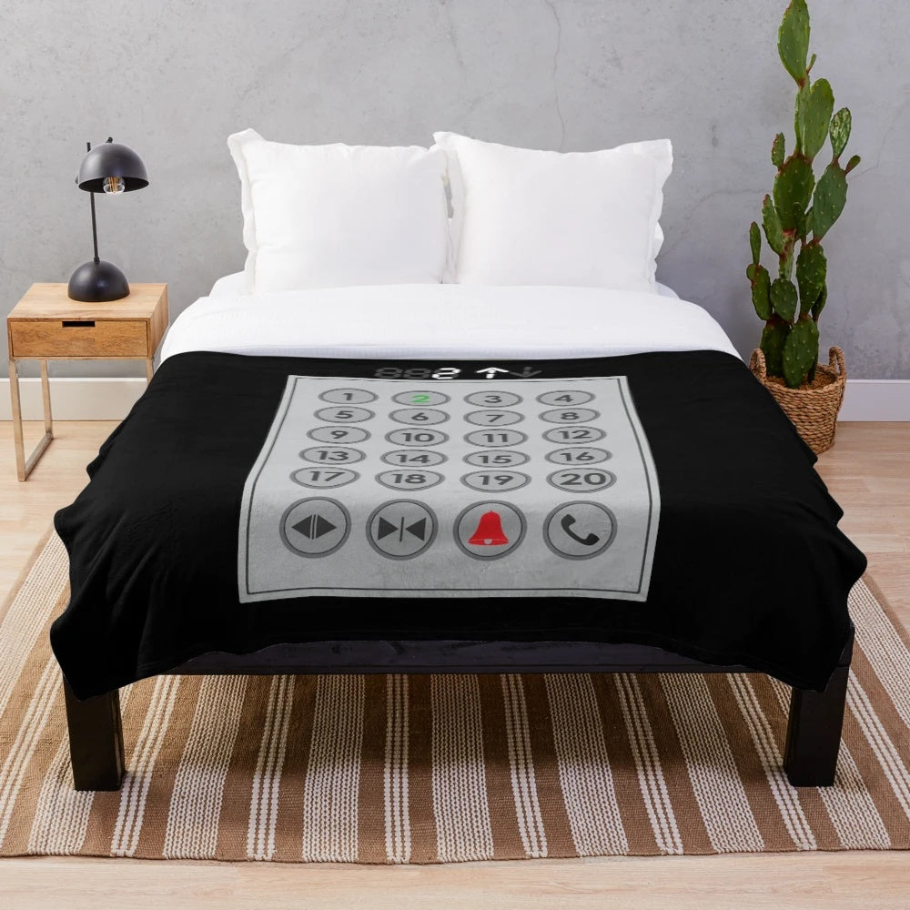 Elevator Mechanic Plush Blanket with Number Pad Design
