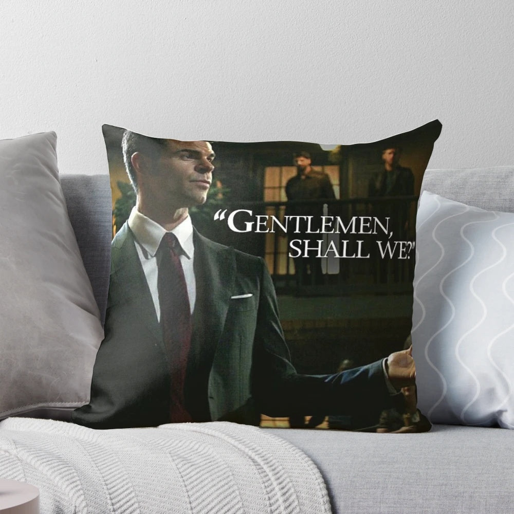 Elijah Mikaelson "Gentlemen, Shall We?" decorative pillow inspired by The Originals TV show