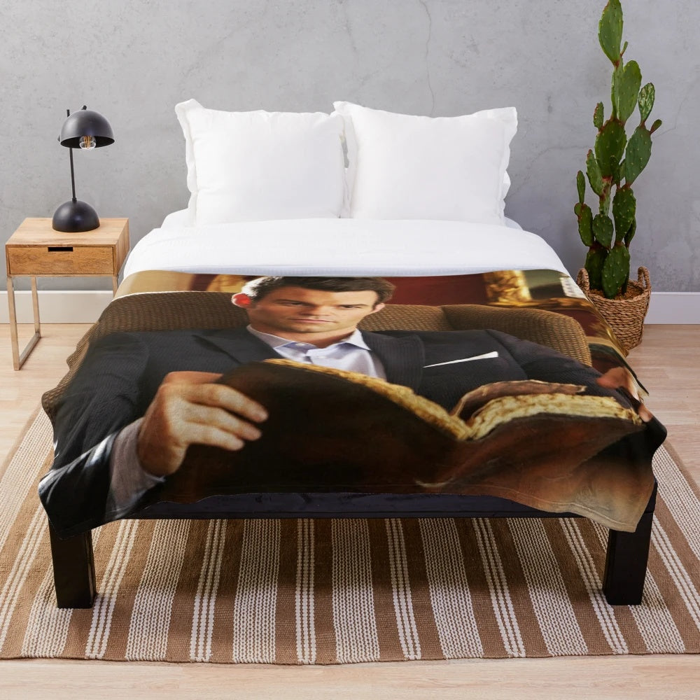 Elijah Mikaelson inspired plush blanket for The Vampire Diaries fans