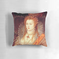 Decorative throw pillow featuring a portrait of Queen Elizabeth I of England