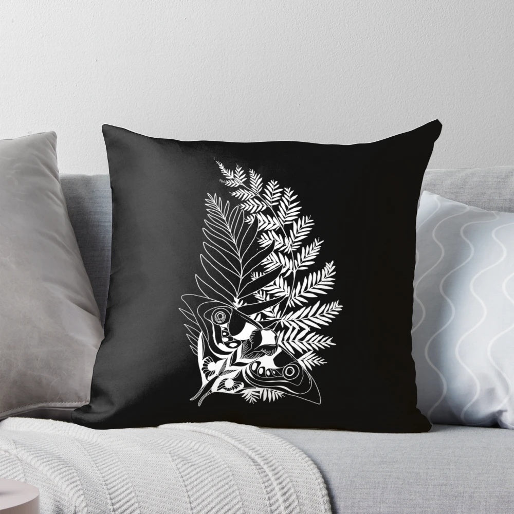 Decorative pillow featuring Ellie's fern tattoo design from the video game The Last of Us Part 2 (TLOU2)
