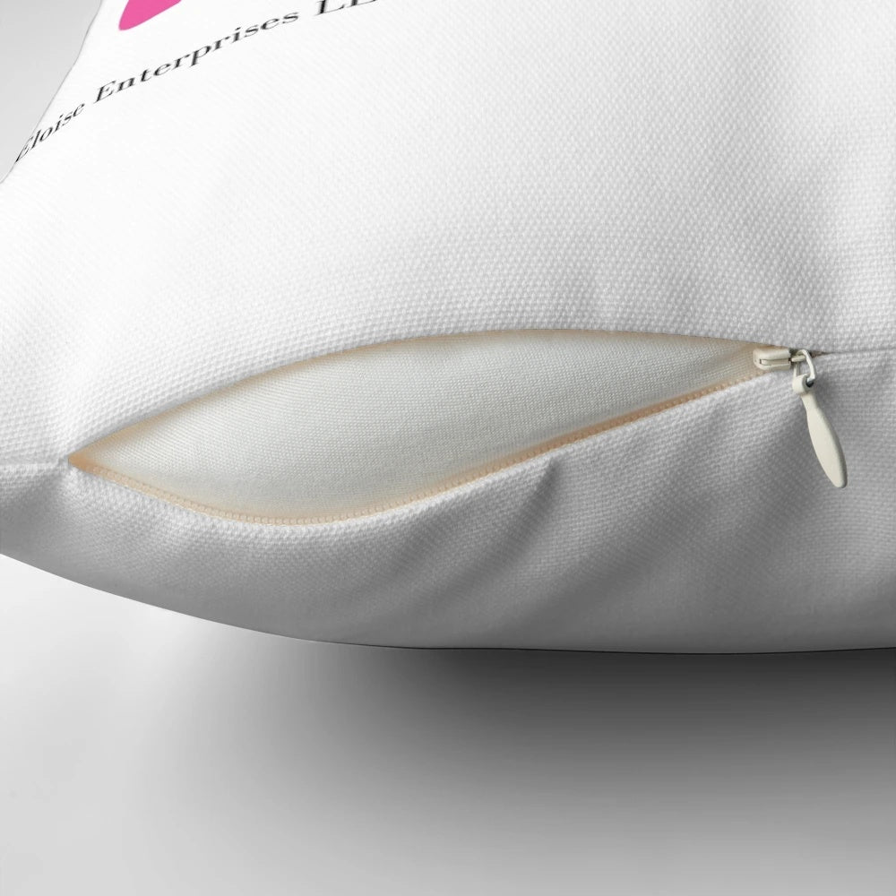 Eloise-themed pink pillow featuring characters from the classic children's book series