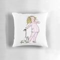 Decorative throw pillow featuring the beloved character Eloise in her pajamas