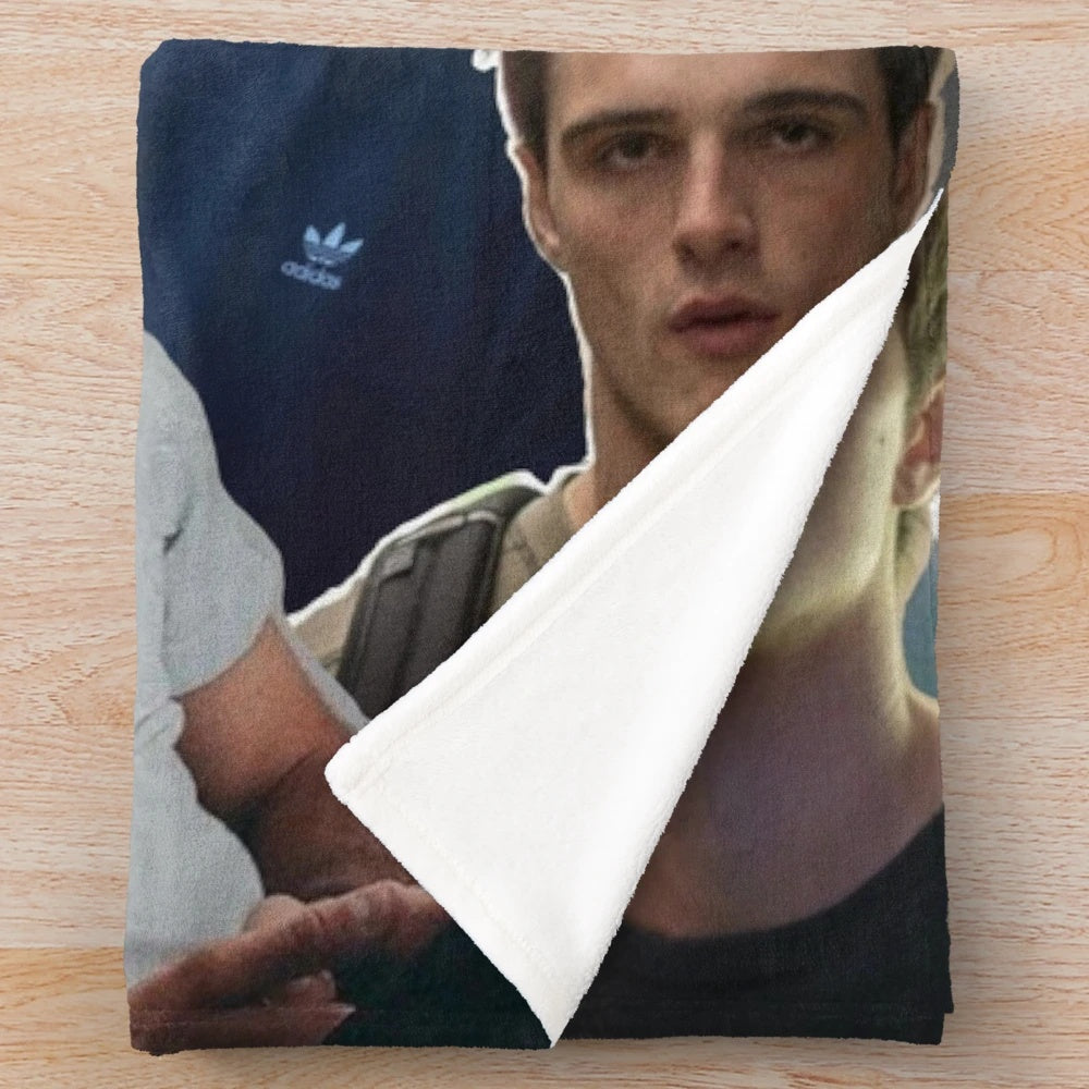 Jacob Elordi-inspired collage plush blanket