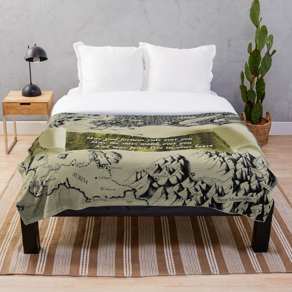 Eragon-inspired elvish plush blanket featuring fantasy elements