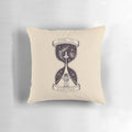 Surreal pillow depicting an astronaut exploring a galaxy of stars and planets