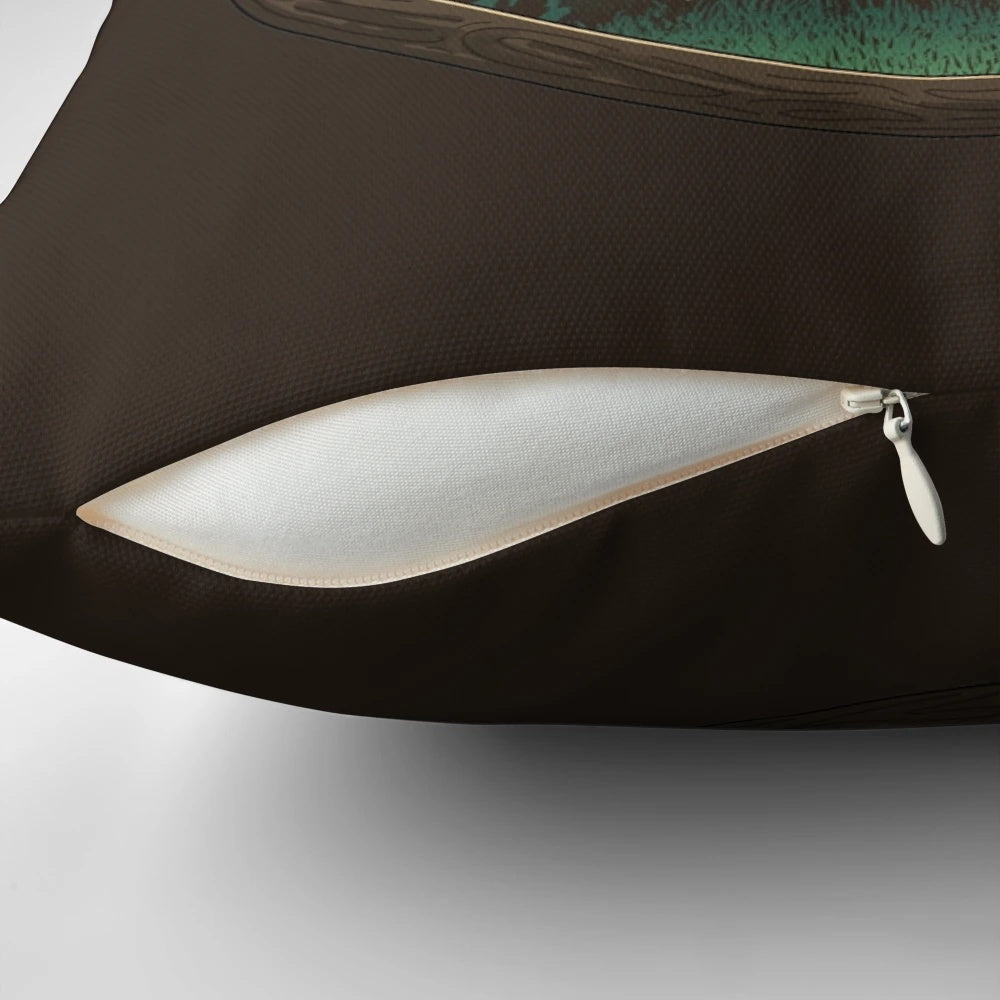 Cozy fantasy-themed adventure pillow with Tolkien-inspired design