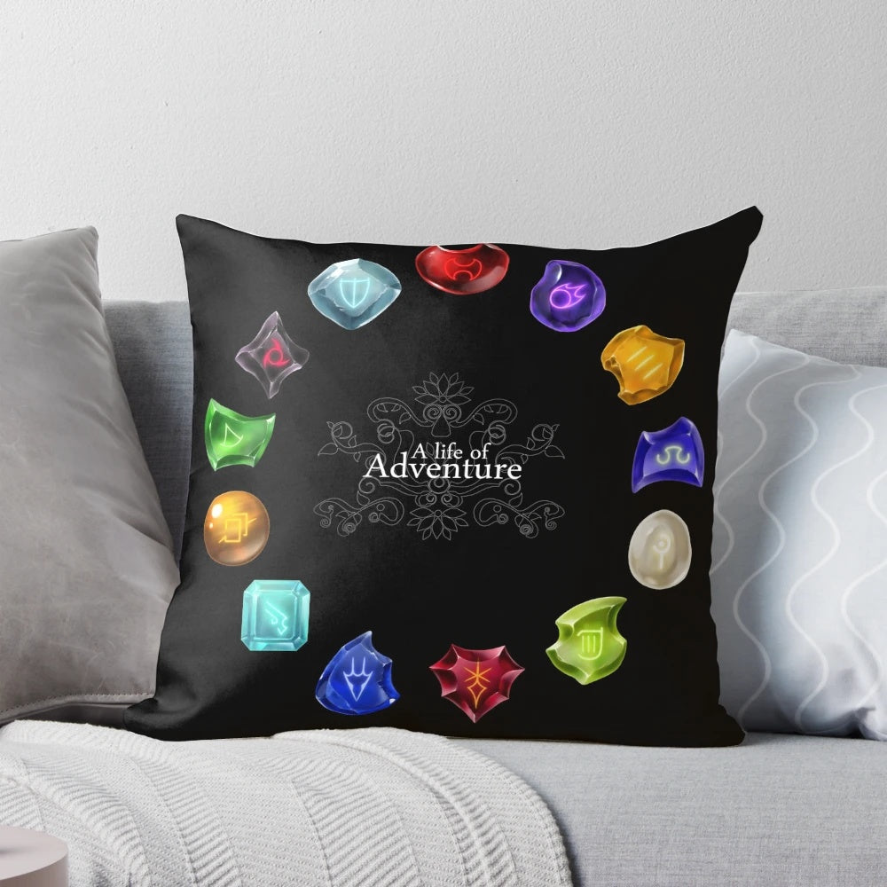 Pillow featuring iconic Final Fantasy XIV crystals and gems