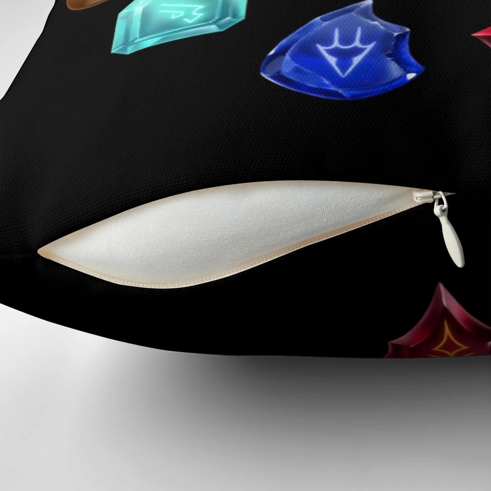 Pillow featuring iconic Final Fantasy XIV crystals and gems