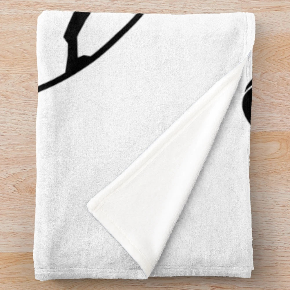 Plush blanket featuring a minimalist space exploration design