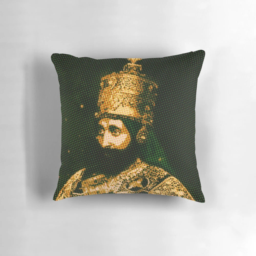 Vibrant Haile Selassie Pillow celebrating Black history and Rastafarian culture