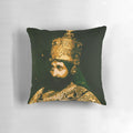 Vibrant Haile Selassie Pillow celebrating Black history and Rastafarian culture