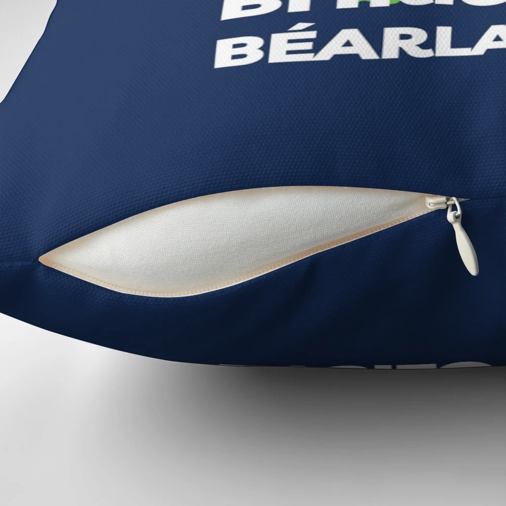 Ireland pillow with the Irish proverb "Is fearr Gaeilge bhriste ná Béarla cliste" (Broken Irish is better than fluent English)