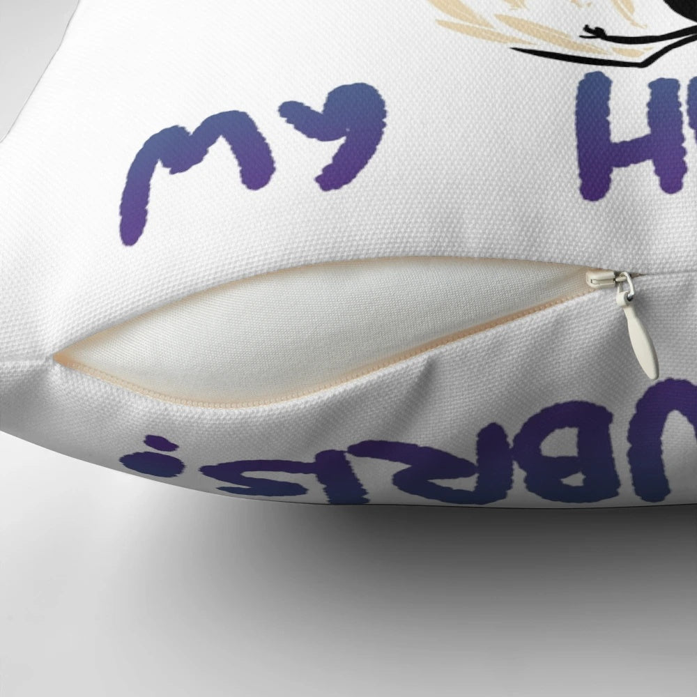 Decorative pillow featuring Greek mythology theme of hubris and Icarus