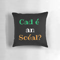 Soft and cozy pillow featuring Irish language text