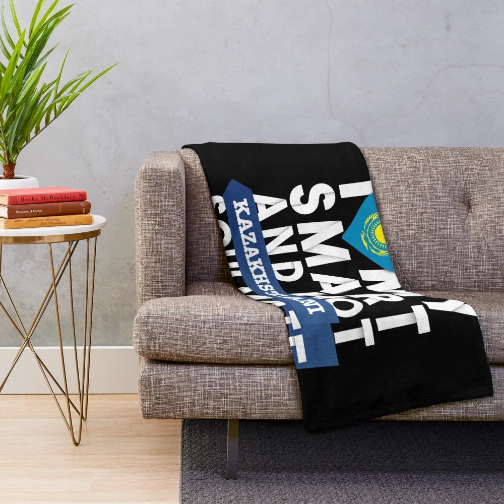 Kazakhstani-inspired plush blanket for a cozy home