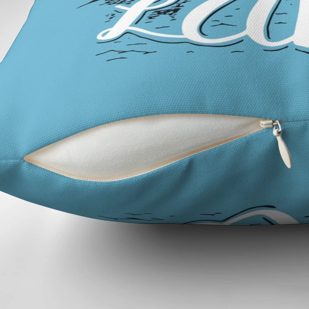 Go Jump in the Lake" decorative pillow showcasing a fun and relaxing lake scene