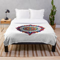 Mandala Art Plush Blanket featuring intricate patterns and spiritual symbolism