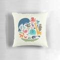 A cozy pillow featuring a vibrant animal print design, representing the unity and diversity of nature.
