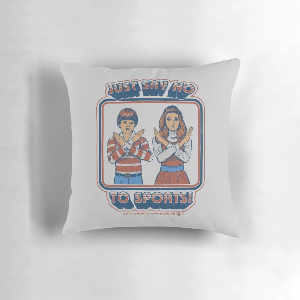 A vintage-inspired pillow promoting a lifestyle of relaxation and leisure
