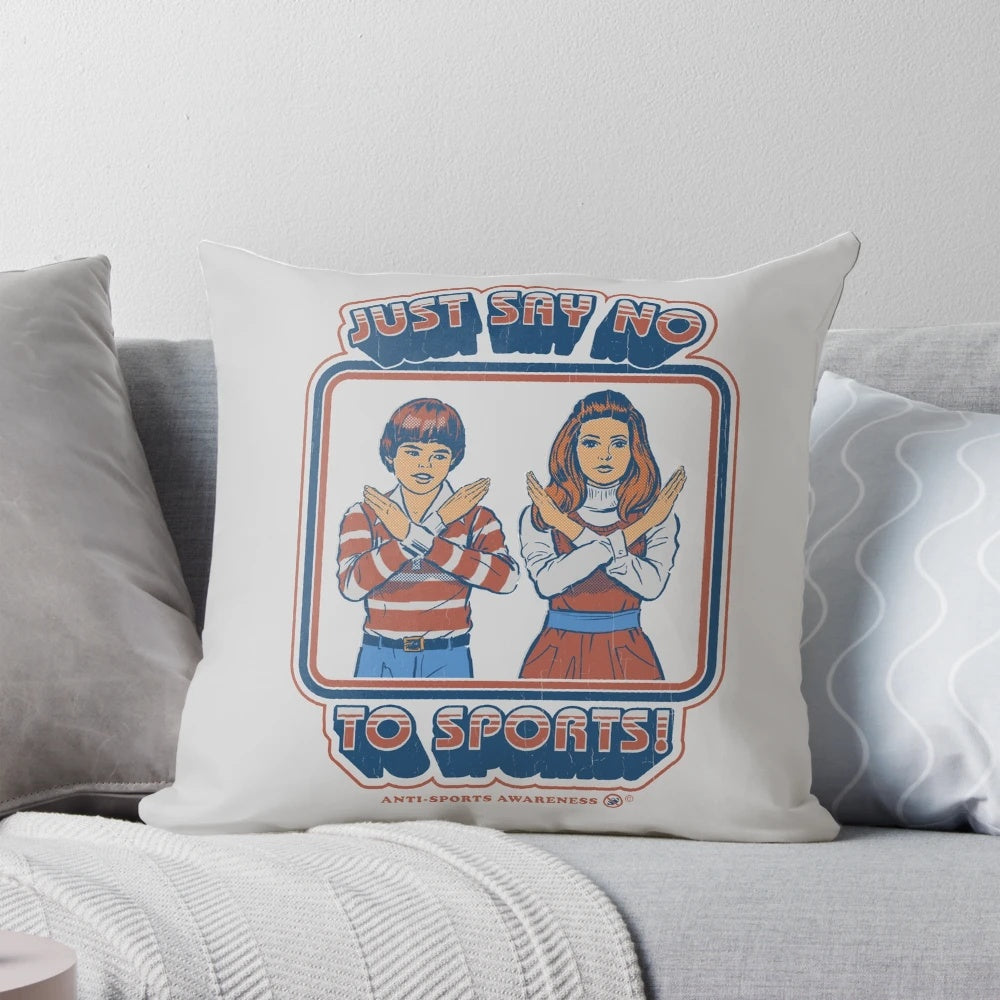 A vintage-inspired pillow promoting a lifestyle of relaxation and leisure