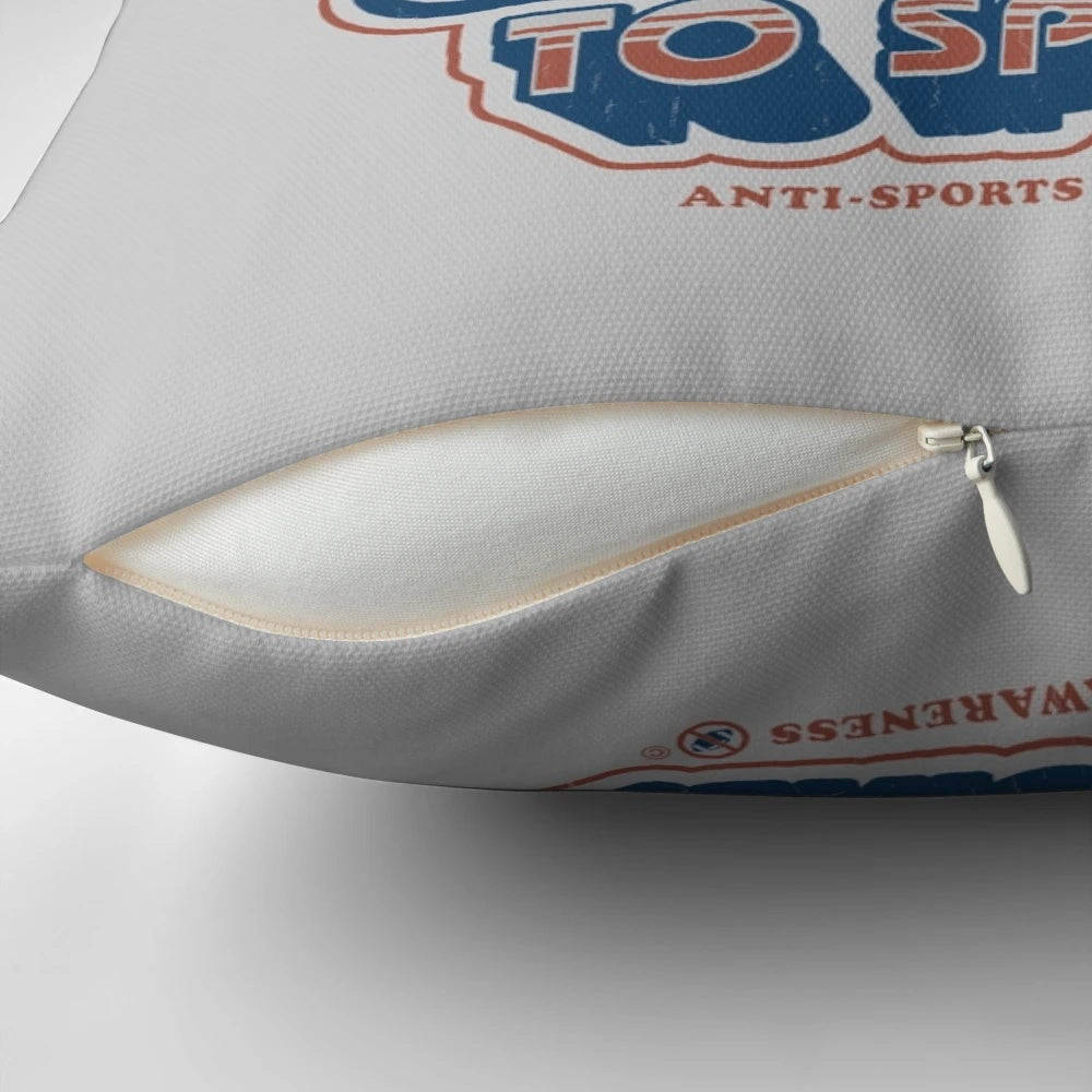 A vintage-inspired pillow promoting a lifestyle of relaxation and leisure