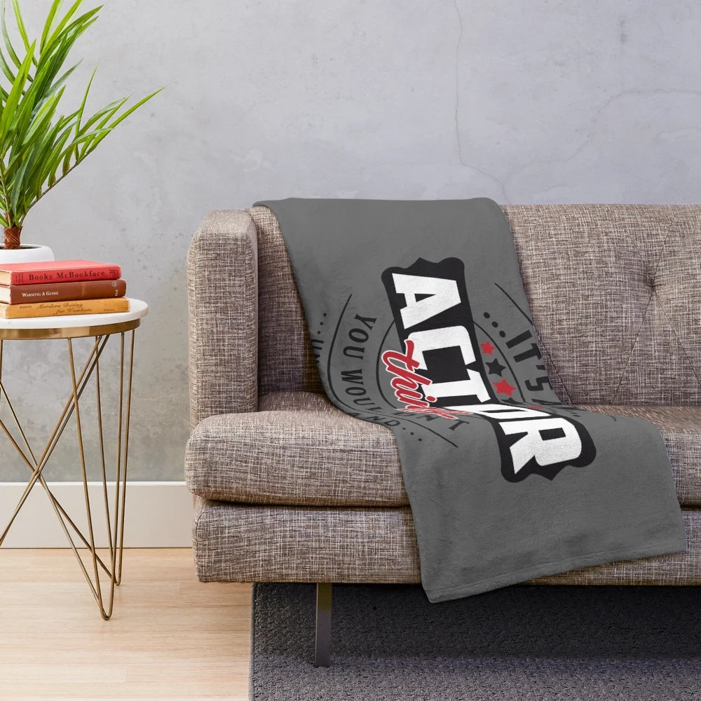 Plush blanket with actor occupation design