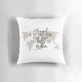 A soft, cozy pillow with a map design, perfect for travel enthusiasts.