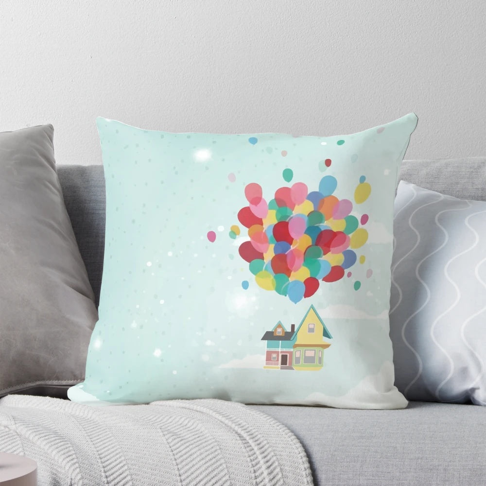 "Up" themed pillow with balloons and house, perfect for Disney and Pixar fans
