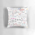 Cozy math pillow featuring formulas and numbers for students and teachers