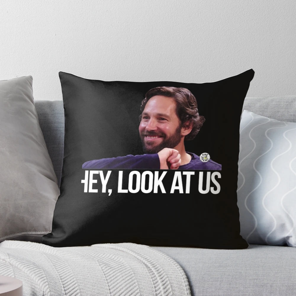 A plush pillow featuring the iconic image of actor Paul Rudd