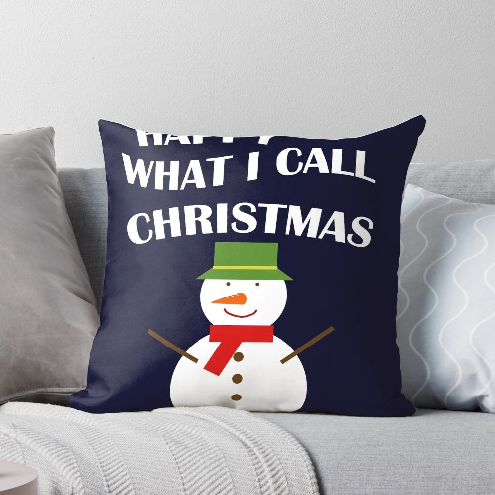 Festive Miranda Hart-inspired Christmas pillow with holiday-themed design