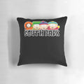 A colorful pillow featuring the iconic characters from the hit TV series South Park.