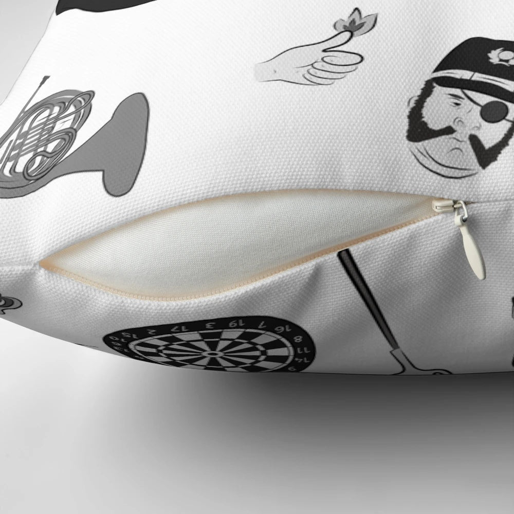 Young Frankenstein" themed pillow featuring Gene Wilder, Mel Brooks, and the iconic characters from the classic comedy