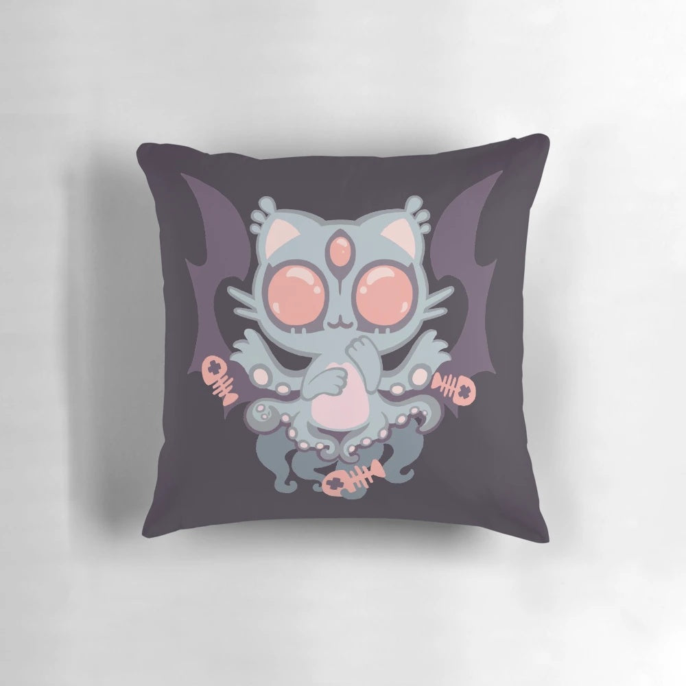 A soft, plush pillow featuring the iconic Cthulhu creature from H.P. Lovecraft's "The Call of Cthulhu" story.