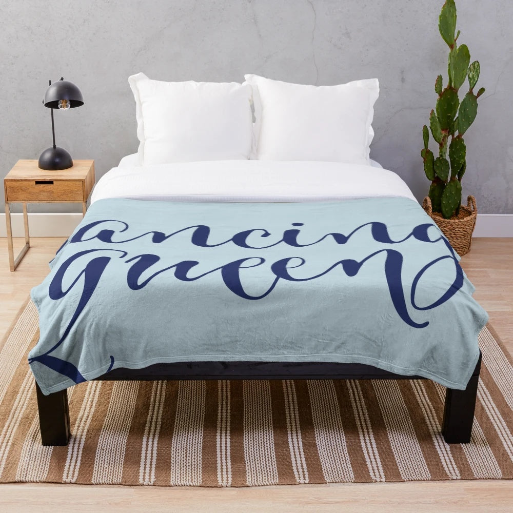 Mamma Mia inspired plush blanket with "Dancing Queen" design