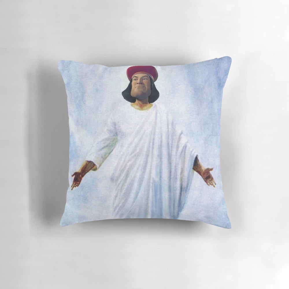 Lord Farquaad as God Pillow, featuring the iconic Shrek character as a religious figure