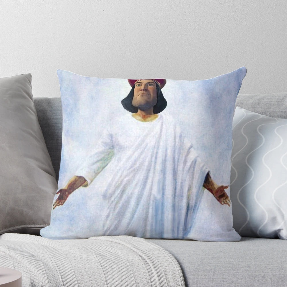 Lord Farquaad as God Pillow, featuring the iconic Shrek character as a religious figure