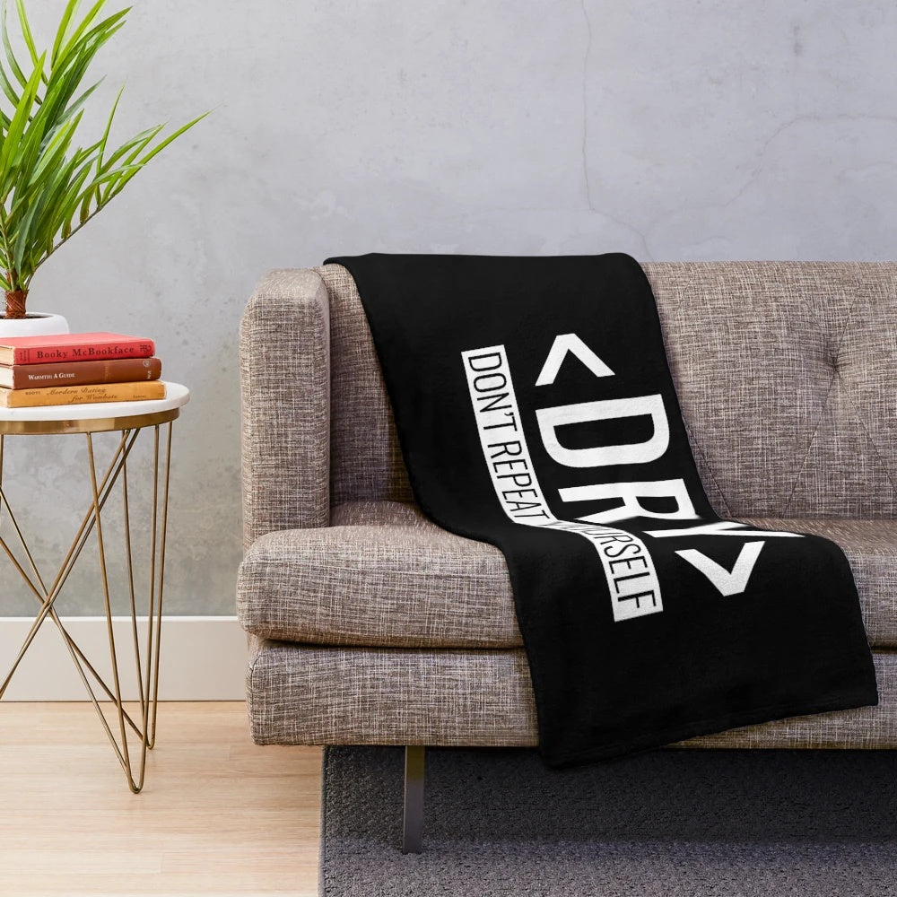 Soft and cozy plush blanket featuring the DRY (Don't Repeat Yourself) principle for programmers and developers