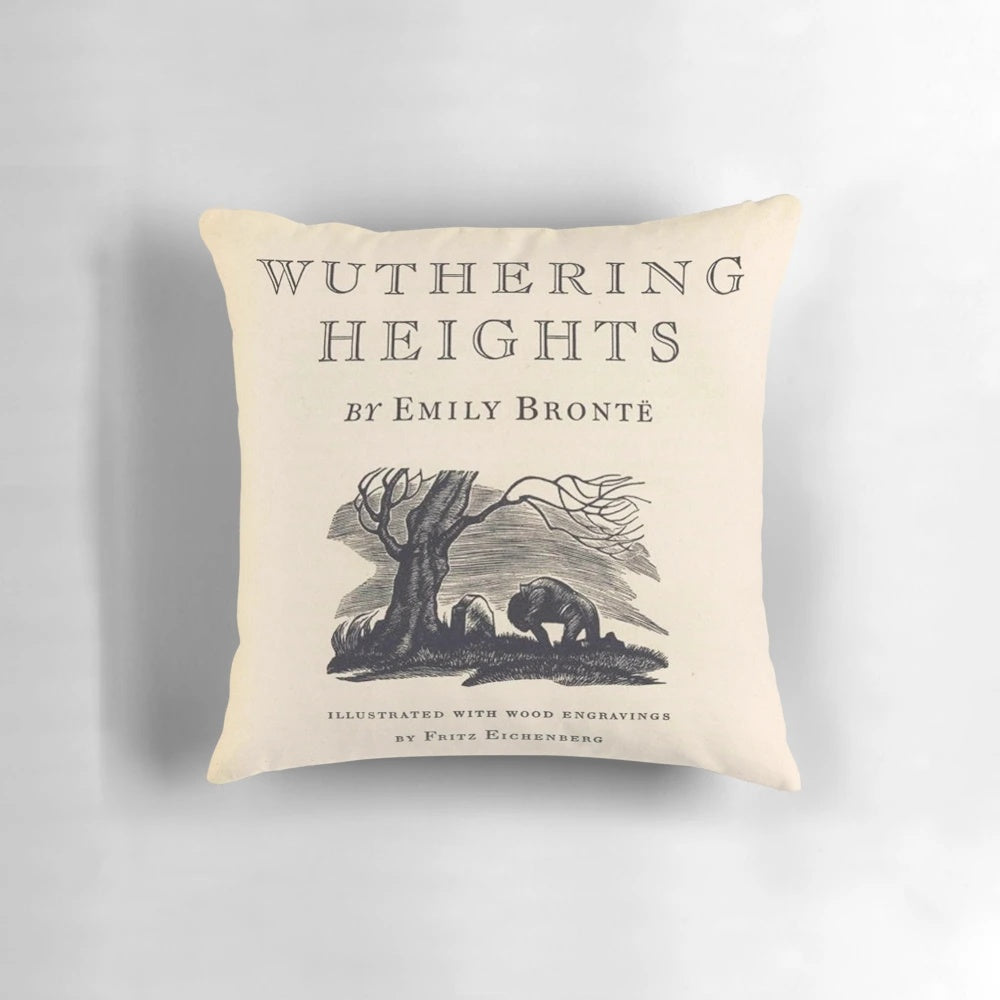 Wuthering Heights-inspired decorative pillow featuring the classic novel's brooding, atmospheric aesthetic.