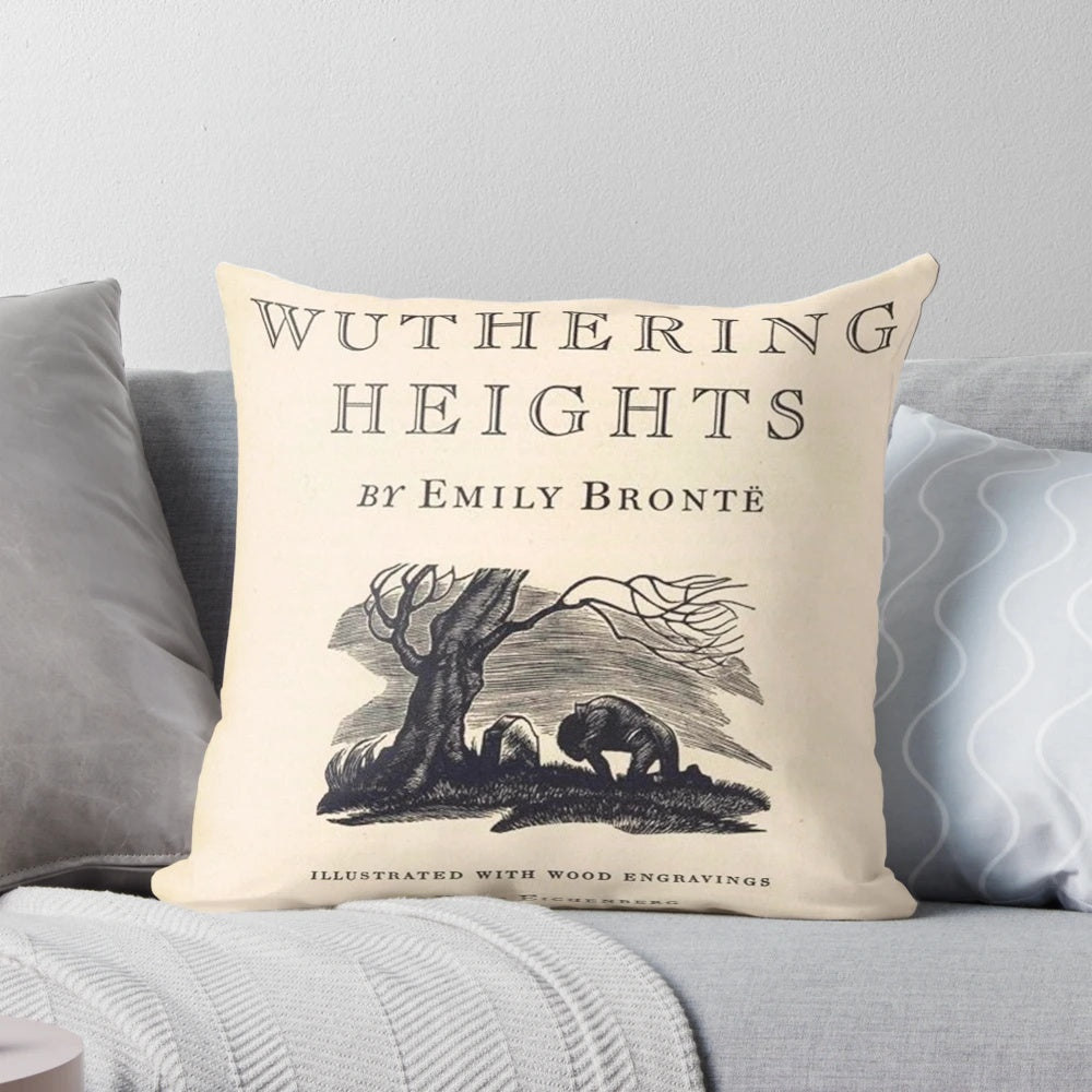 Wuthering Heights-inspired decorative pillow featuring the classic novel's brooding, atmospheric aesthetic.