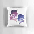 Reylo-inspired "You Are Not Alone" pillow featuring Kylo Ren and Rey from the Star Wars galaxy