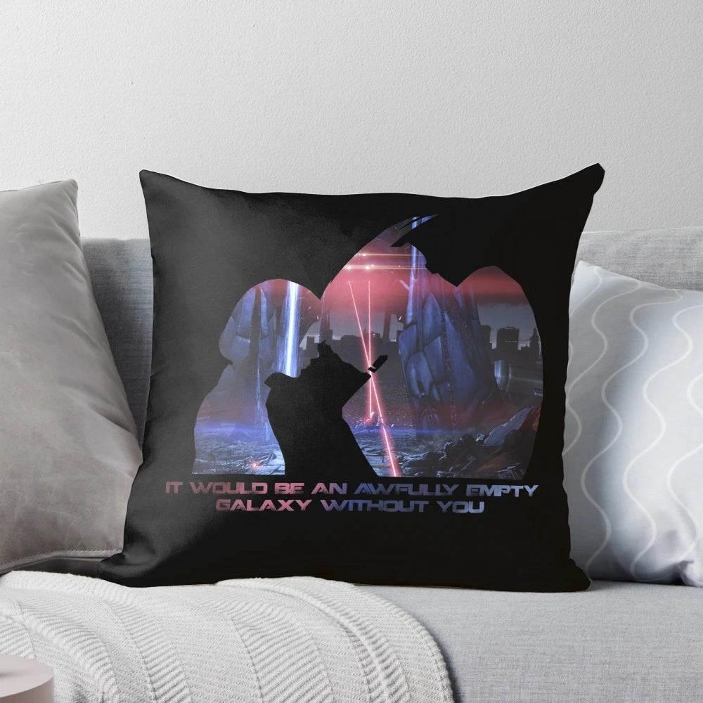 Mass Effect Awfully Empty Pillow - A tribute to the iconic Commander Shepard and Garrus Vakarian